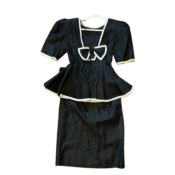 Saks Fifth Avenue black dress with bow cotton size 4 - Picture 10 of 10